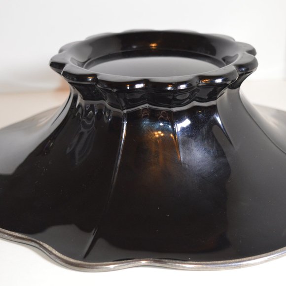Source Unknown | Dining | Black Glass Silver Color Inlay Unmarked ...